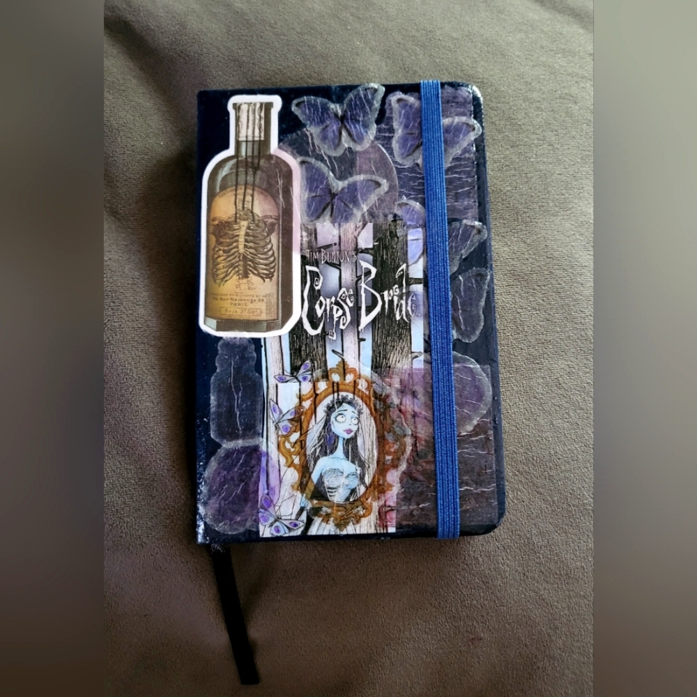 Corpse Bride Journal Hand Decorated Diary Book of Shadows Decoupage Apothecary